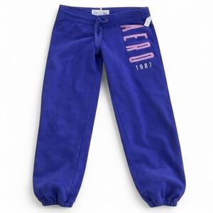 Aeropostale Women's Blue Logo Sweatpants - Aeropostale 1987 vtg y2k